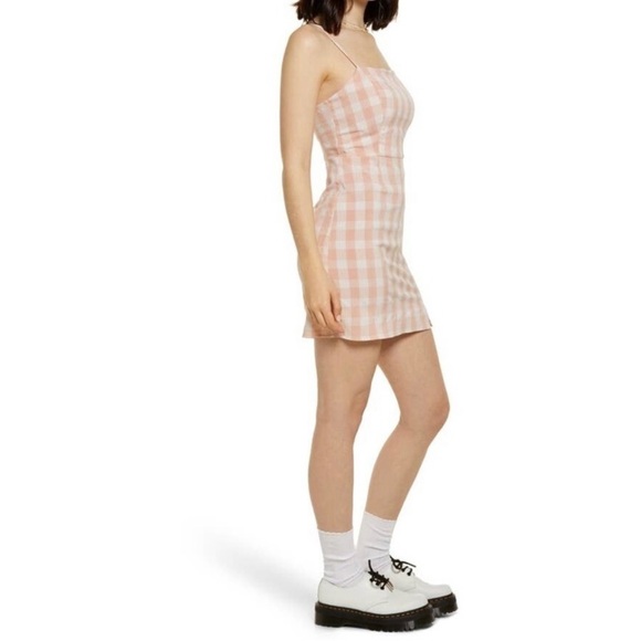 Nordstrom BP Mini Dress in Coral White Gingham - Picture 3 of 9